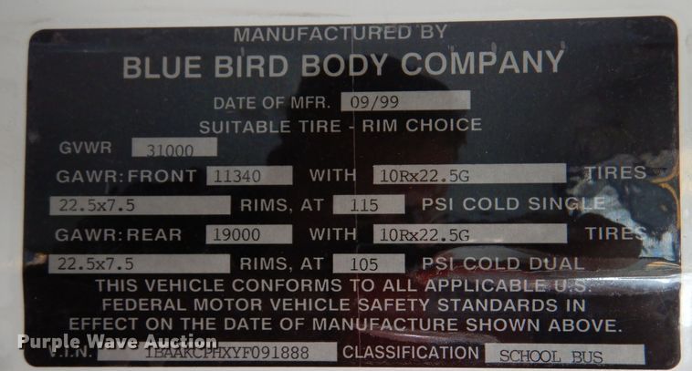 image for item LB9976 2000 Blue Bird  school bus