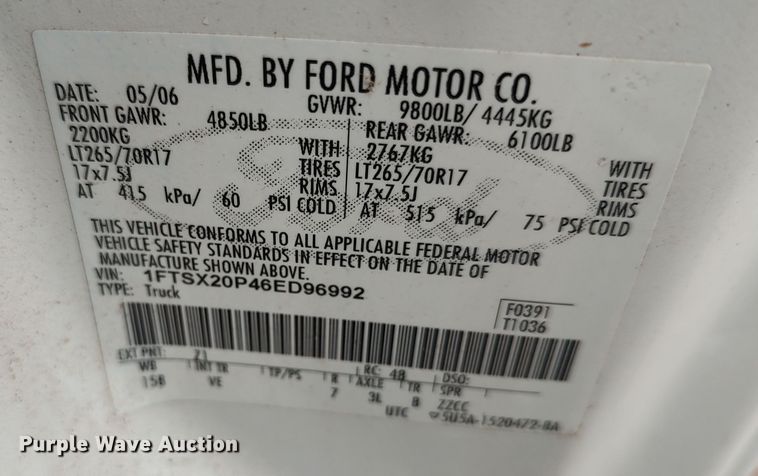 image for item LK9080 2006 Ford F450 Super Duty  utility / service truck