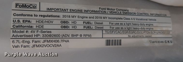 image for item LK9130 2018 Ford F450 Super Duty XL  SuperCab utility / service truck