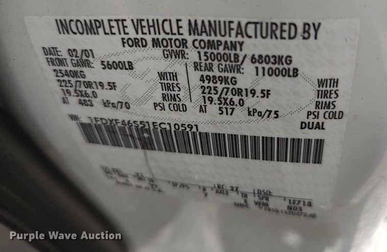 image for item LK9137 2001 Ford F450 Super Duty  bucket truck