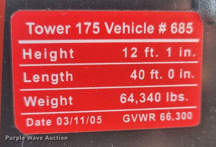 image for item LM9726 1992 Federal Motors Hurricane  aerial platform fire truck