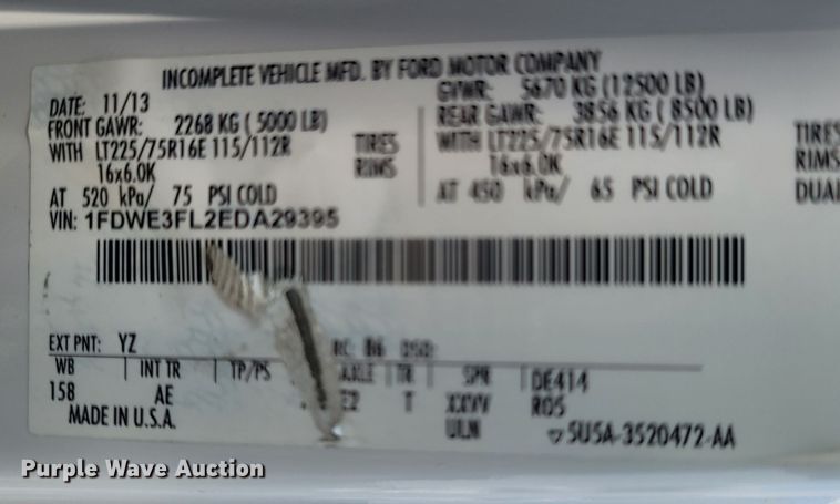 image for item LM9727 2014 Ford E350 Super Duty  box truck