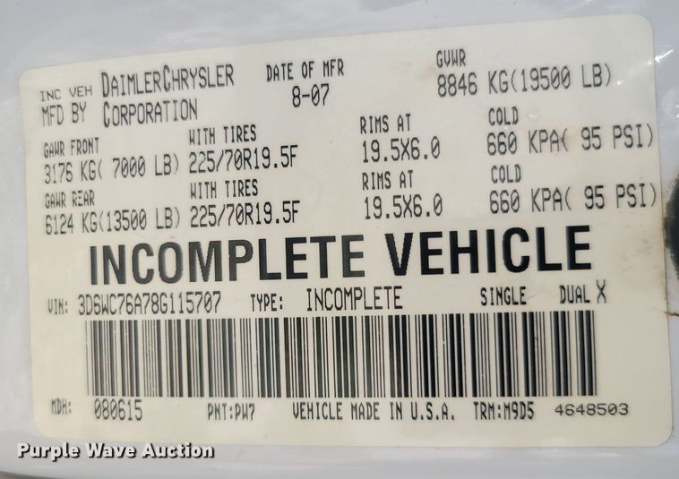 image for item LM9731 2008 Dodge Ram 5500HD  bucket truck