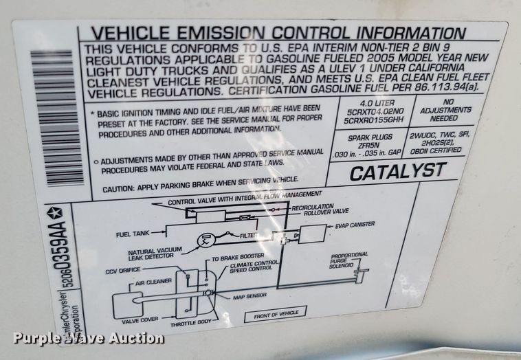 image for item LM9737 2005 Jeep Wrangler  SUV
