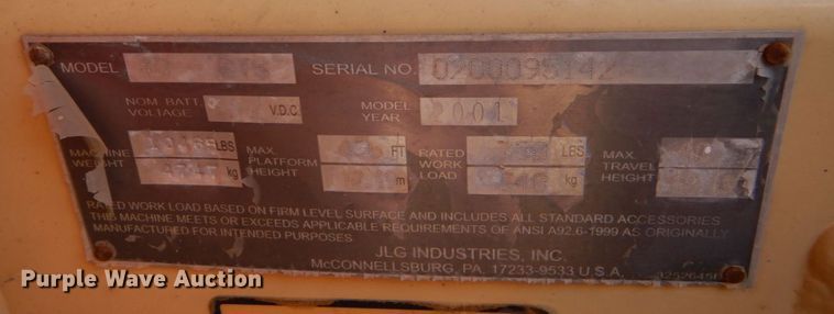 image for item LS9884 2001 JLG 40RTS  scissor lift