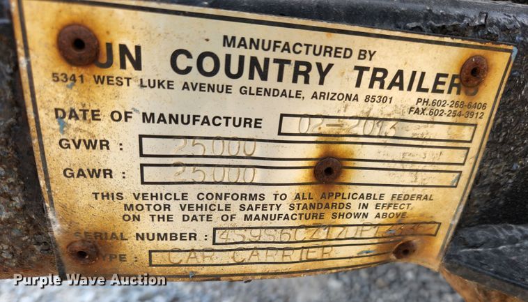 image for item MK9004 2013 Sun Country  car carrier