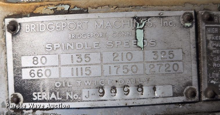 image for item MK9280 Bridgeport  milling machine