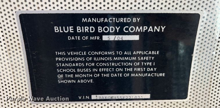 image for item MR9838 2005 Blue Bird Vision  school bus