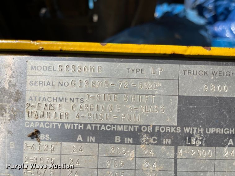 image for item MU9213 Clark GCS30MB  forklift