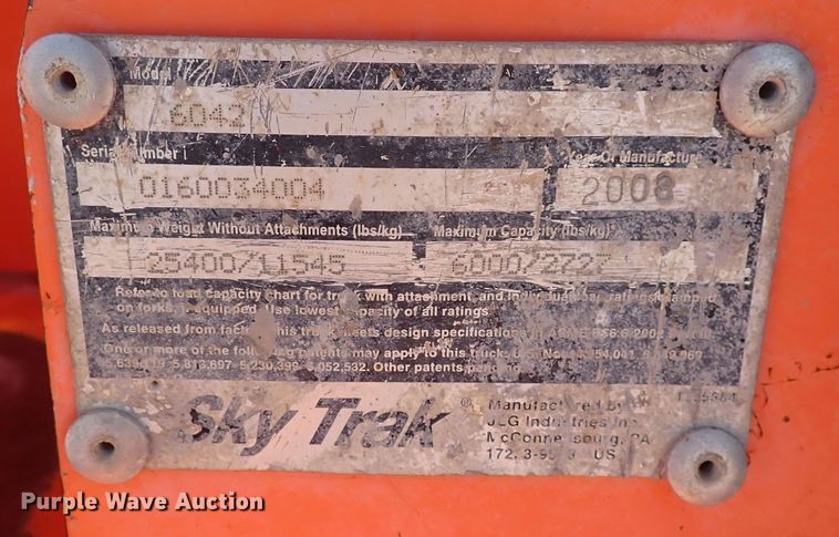 image for item DF8404 2008 SkyTrak 6042  telehandler