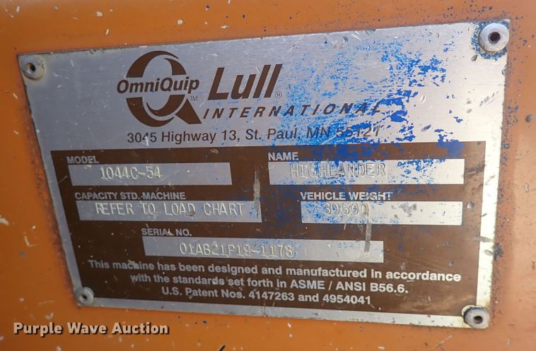 image for item DF8405 2001 Lull 1044C-54  telehandler