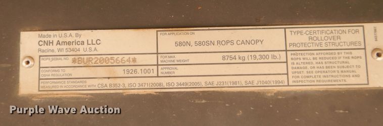 image for item DJ8990 2011 Case 580N  backhoe