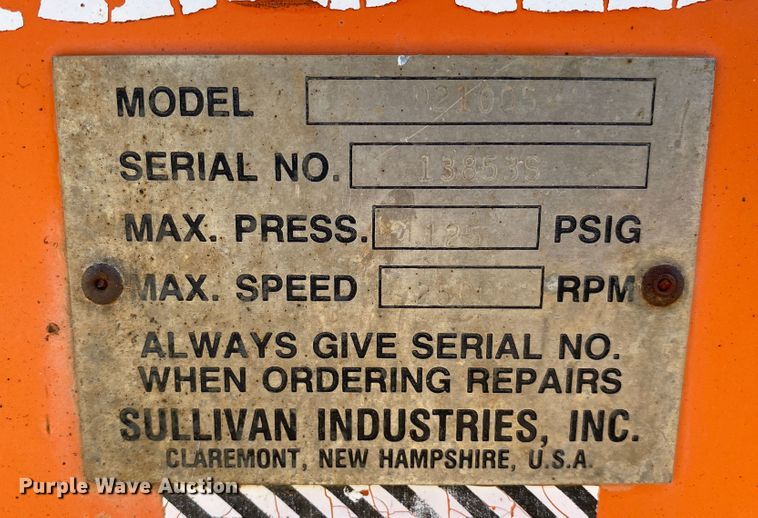 image for item DK6454 Sullivan D21005  air compressor