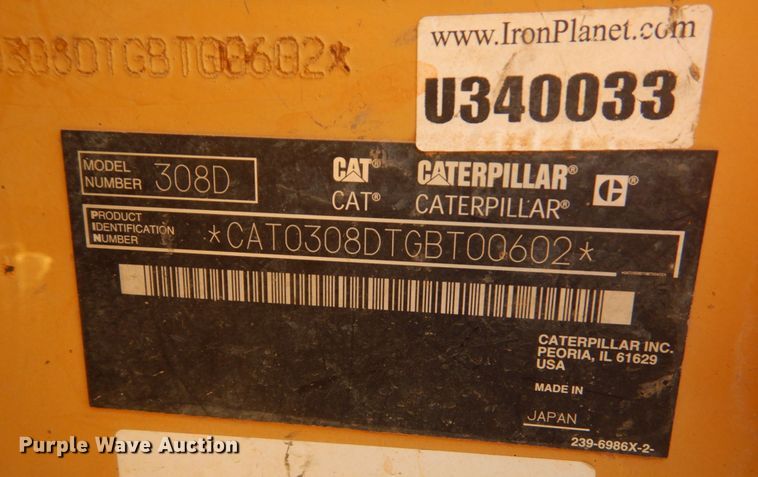 image for item DK7006 2011 Caterpillar 308D CR  excavator