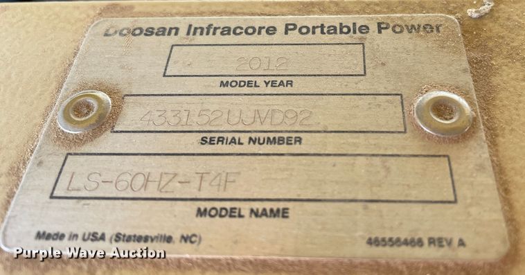 image for item DN5175 2012 Doosan LS-60HZ-T4F  light plant