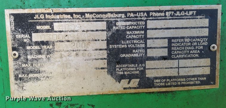 image for item DN6850 2006 JLG 400S  boom lift