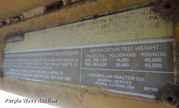 image for item DO1578 1985 Caterpillar D6D  dozer