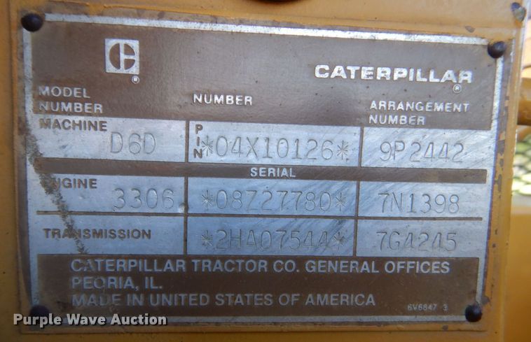 image for item DO1578 1985 Caterpillar D6D  dozer