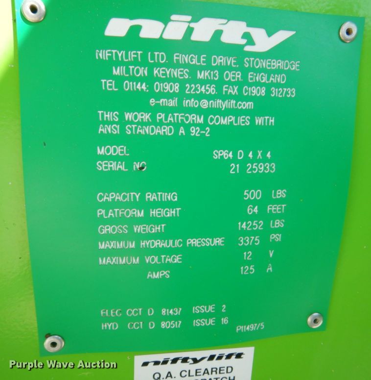 image for item DP0320 Nifty SP64D  boom lift