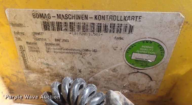 image for item DQ2903 2011 Bomag BMP8500  trench compactor