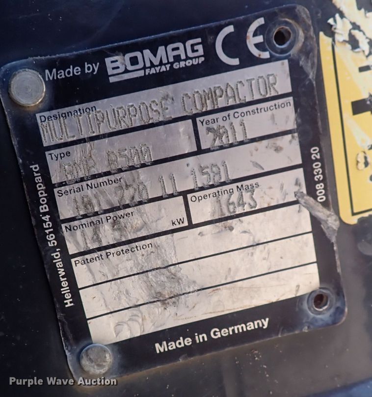 image for item DQ2903 2011 Bomag BMP8500  trench compactor