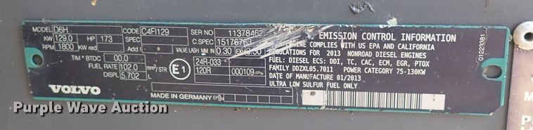 image for item DQ2904 2013 Volvo ECR235DL  excavator