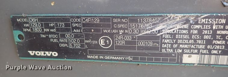 image for item DQ2904 2013 Volvo ECR235DL  excavator