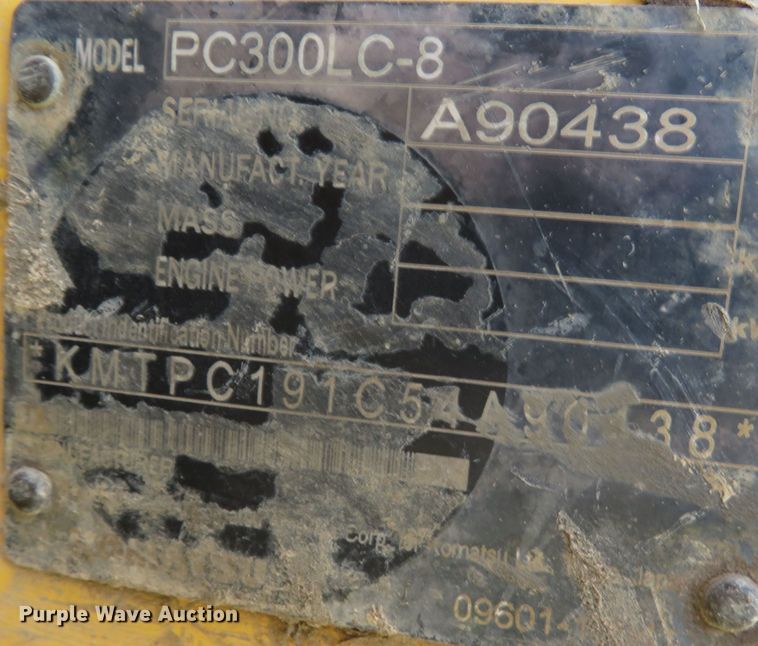 image for item DR0106 2008 Komatsu PC300LC-8  excavator