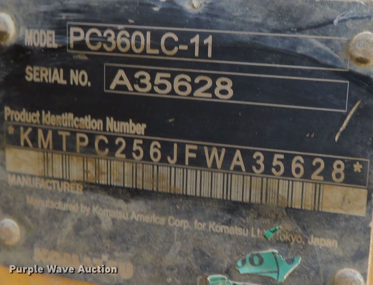 image for item DR0107 2016 Komatsu PC360LC-11  long reach excavator