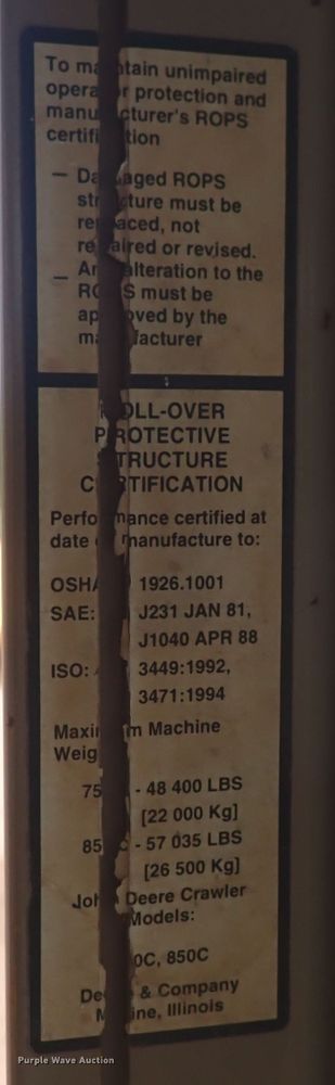 image for item DS7074 1999 John Deere 750C LGP  dozer