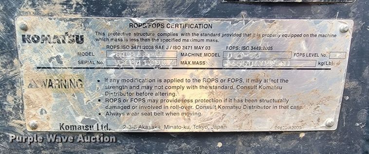 image for item JC9617 2013 Komatsu D51PX-22  dozer