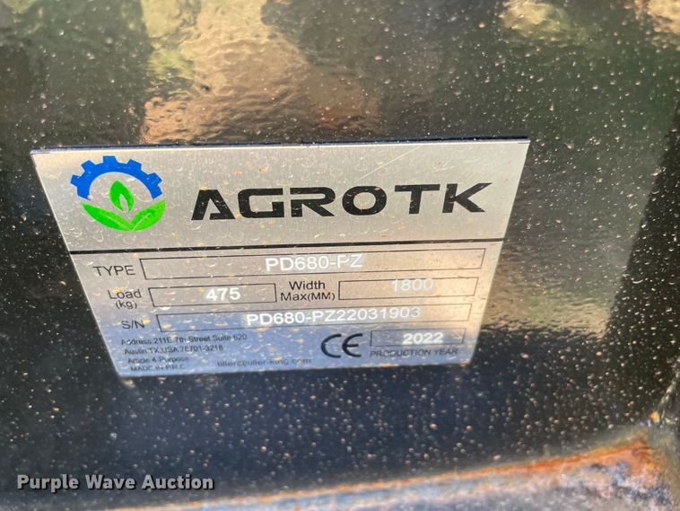 image for item KJ9741 2022 Agrotk PD680-PZ  skid steer post driver