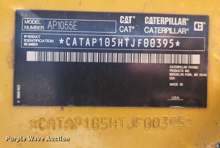 image for item KT9899 2014 Caterpillar AP1055E  paver