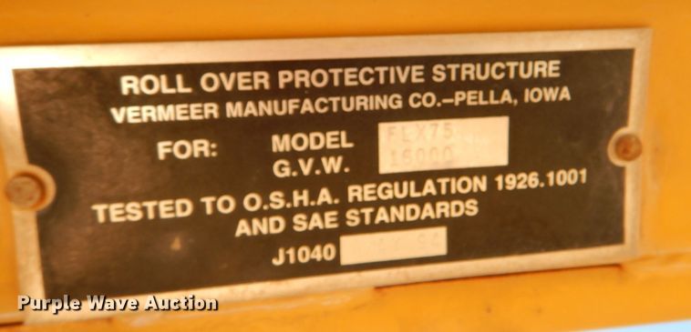 image for item LB9932 2002 Vermeer Flex Track 75  vibratory cable plow