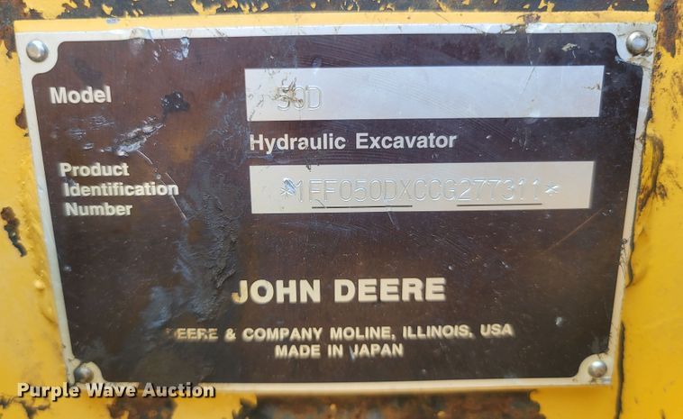 image for item LM9715 2012 John Deere 50D  mini excavator