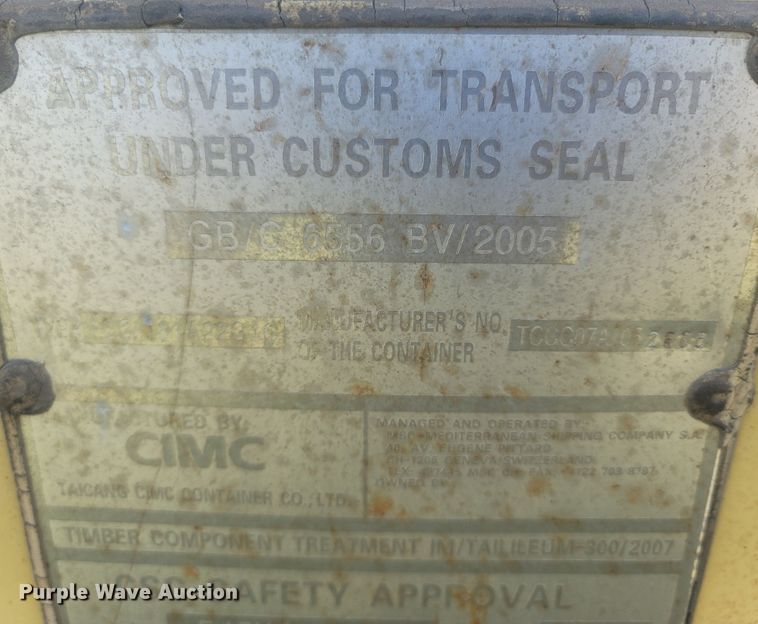 image for item LM9768 2007 CIMC  shipping container