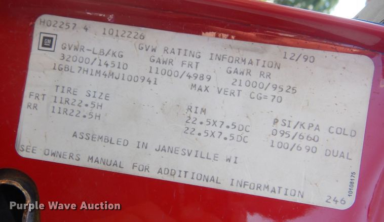 image for item DB7862 1991 Chevrolet Kodiak  pumper fire truck