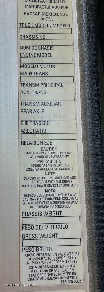 image for item DK7033 2009 Peterbilt 320  refuse truck