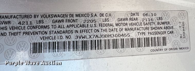 image for item DK7051 2011 Volkswagen Jetta