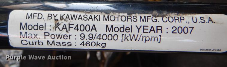 image for item DO1559 2007 Kawasaki Mule 610  utility vehicle