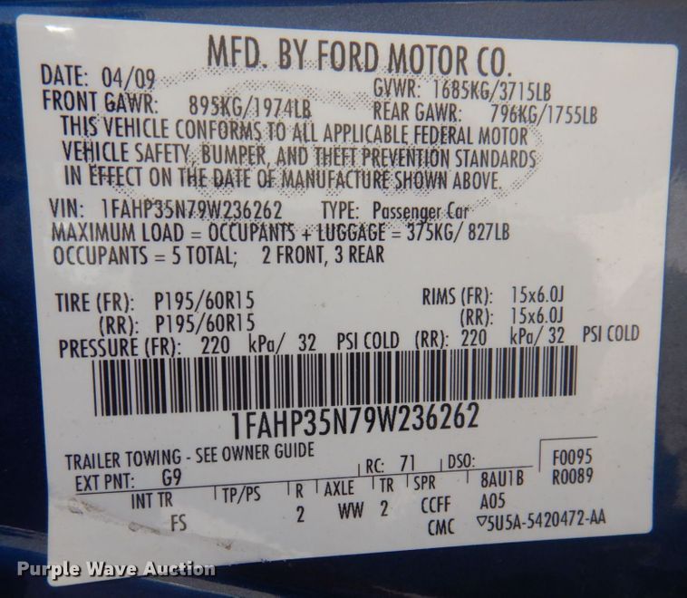 image for item DP0327 2009 Ford Focus SE