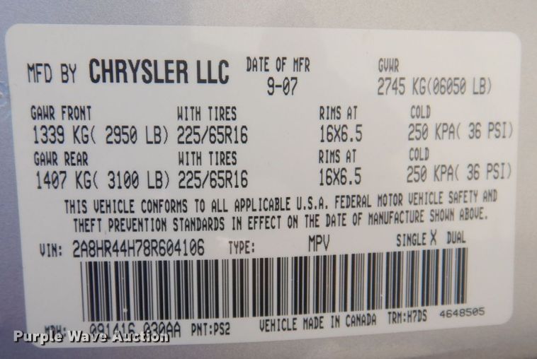 image for item DP0330 2008 Chrysler Town & Country LX  van