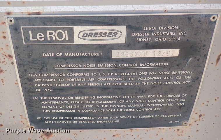 image for item DQ2912 1991 Leroi 125  air compressor