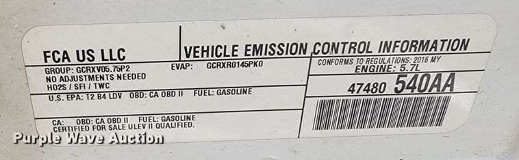 image for item JC9596 2016 Dodge Charger Police