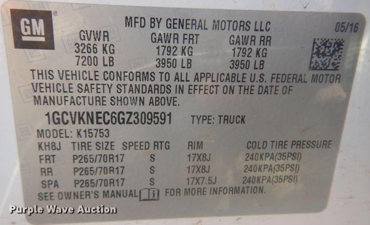 image for item KI9190 2016 Chevrolet Silverado 1500  Double Cab pickup truck