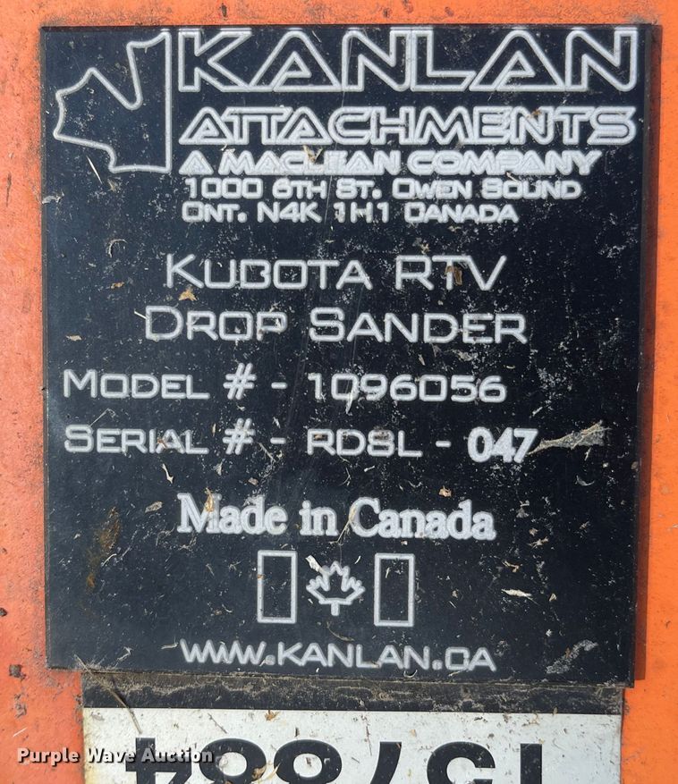 image for item MU9270 Kubota RTV1100  utility vehicle