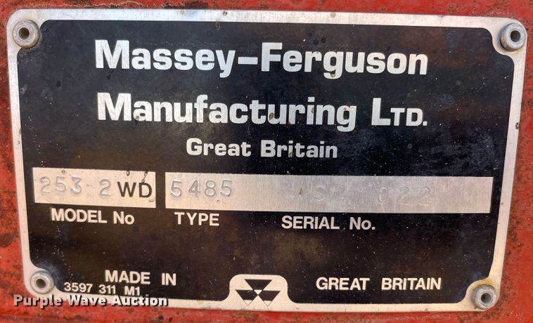 image for item DN5178 1991 Massey Ferguson 253  tractor