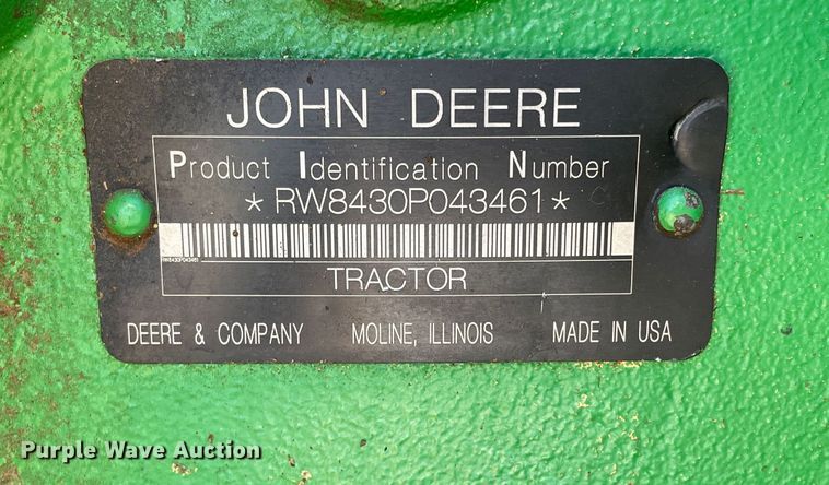 image for item DN5179 2009 John Deere 8430  MFWD tractor