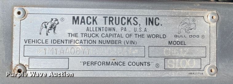 image for item DN5191 1994 Mack CH612  silage truck