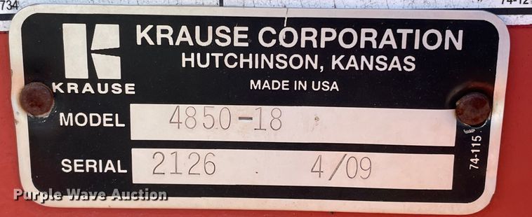 image for item DN5193 2009 Krause 4850-18  disk ripper